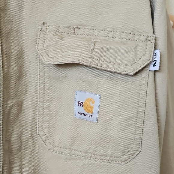 Carhartt Mens Flame-Resistant Classic Twill Shirt L - Picture 2 of 4